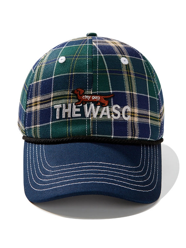 Retro Plaid Dachshund Embroidered Baseball Cap