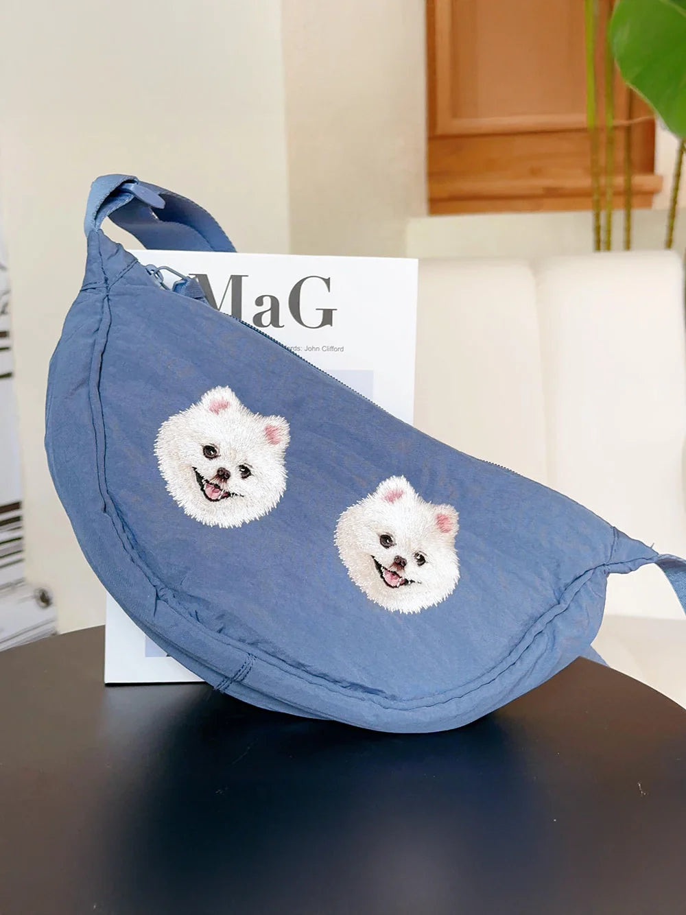 Custom Pet Embroidered Cotton Dumpling Bag