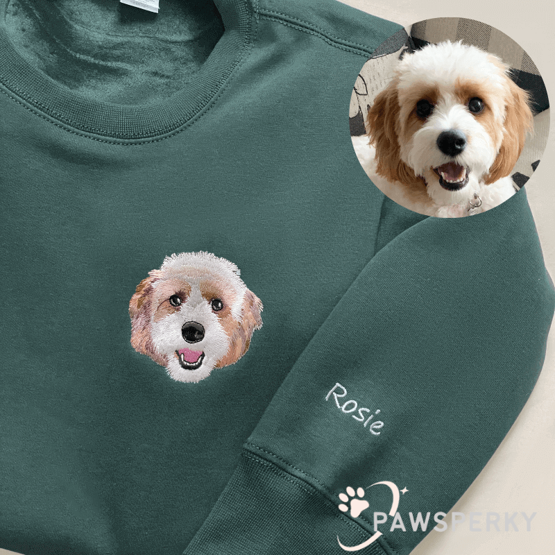 Custom Pet Portrait Embroidered Sweatshirt