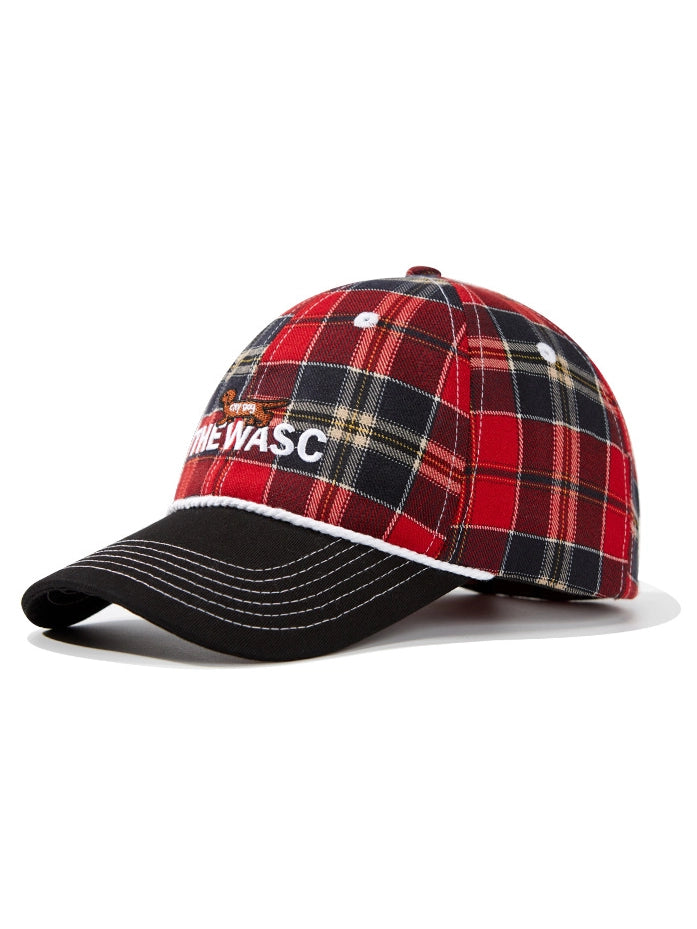 Retro Plaid Dachshund Embroidered Baseball Cap