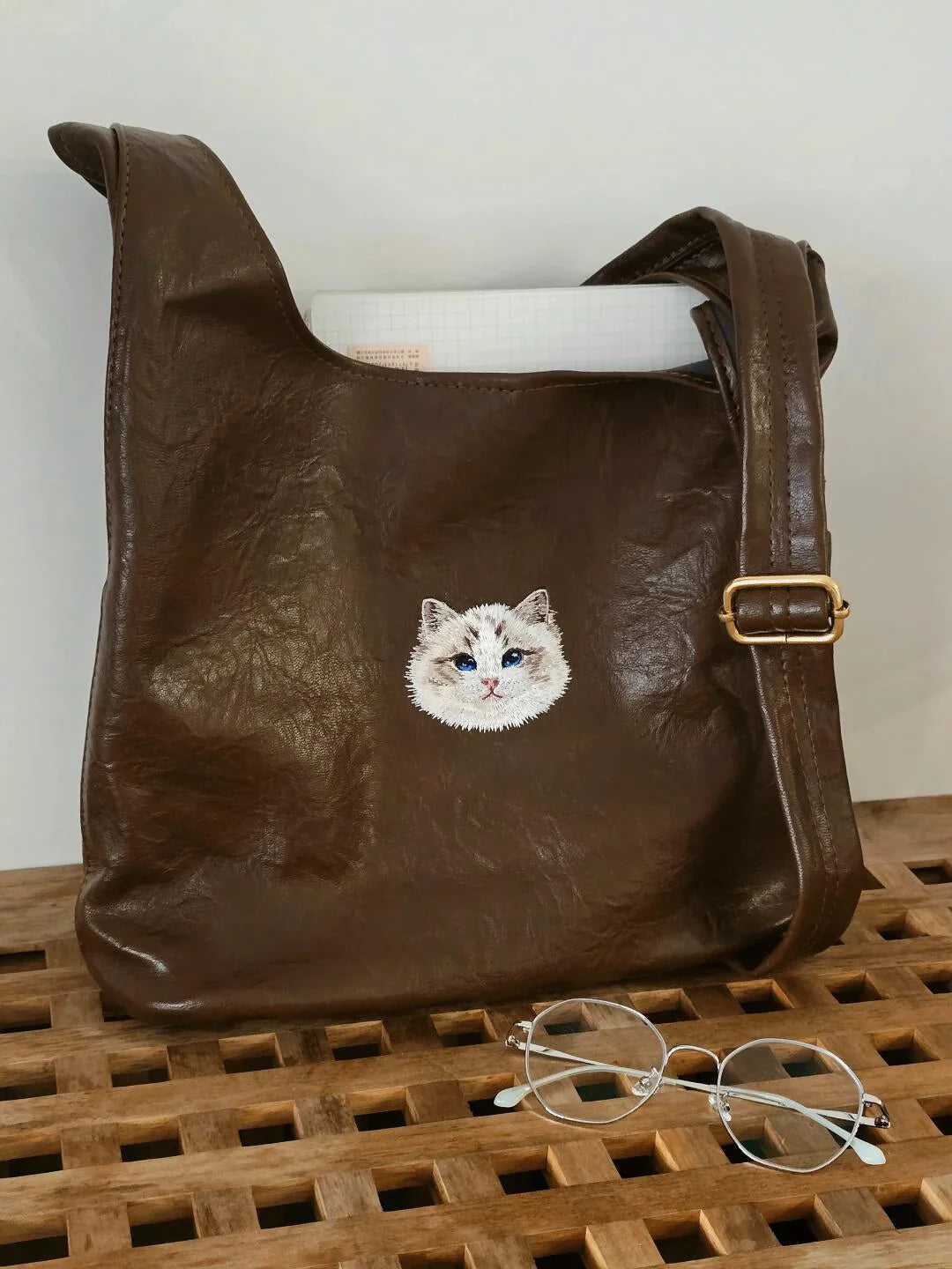 Custom Pet Embroidery Shoulder Bag with Inner Pouch