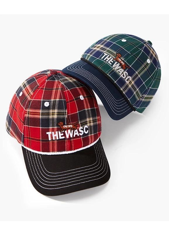 Retro Plaid Dachshund Embroidered Baseball Cap
