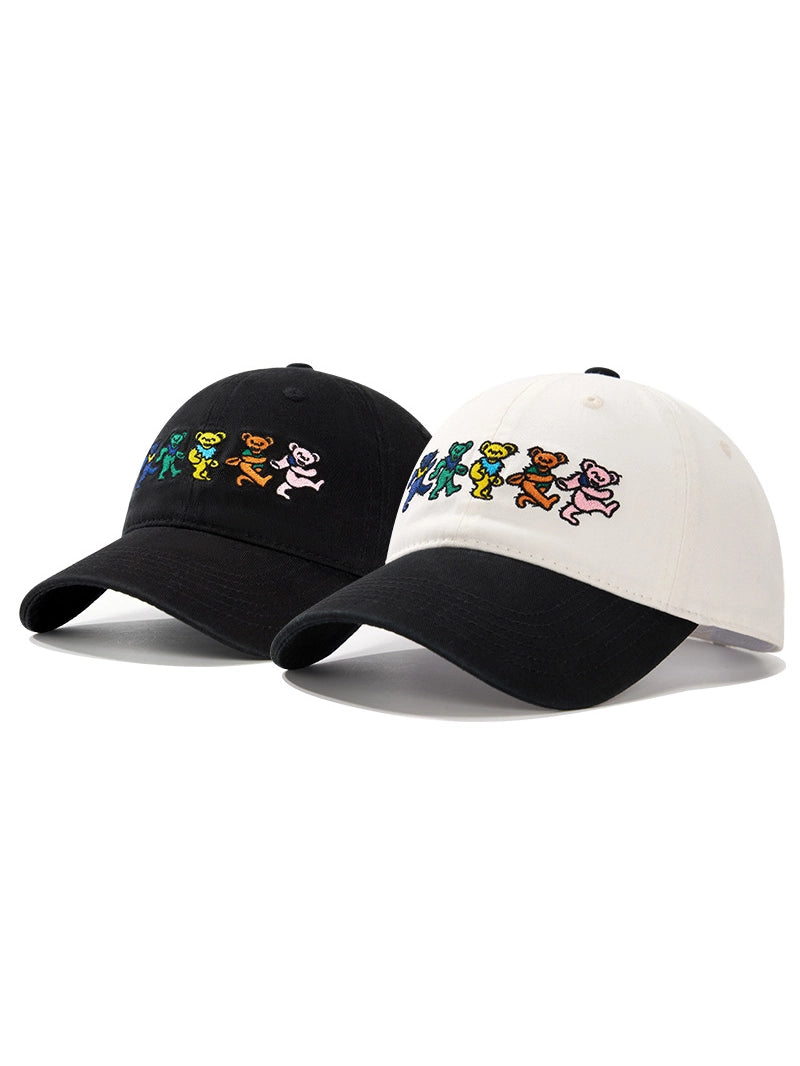 Dancing Bear Embroidered Baseball Cap