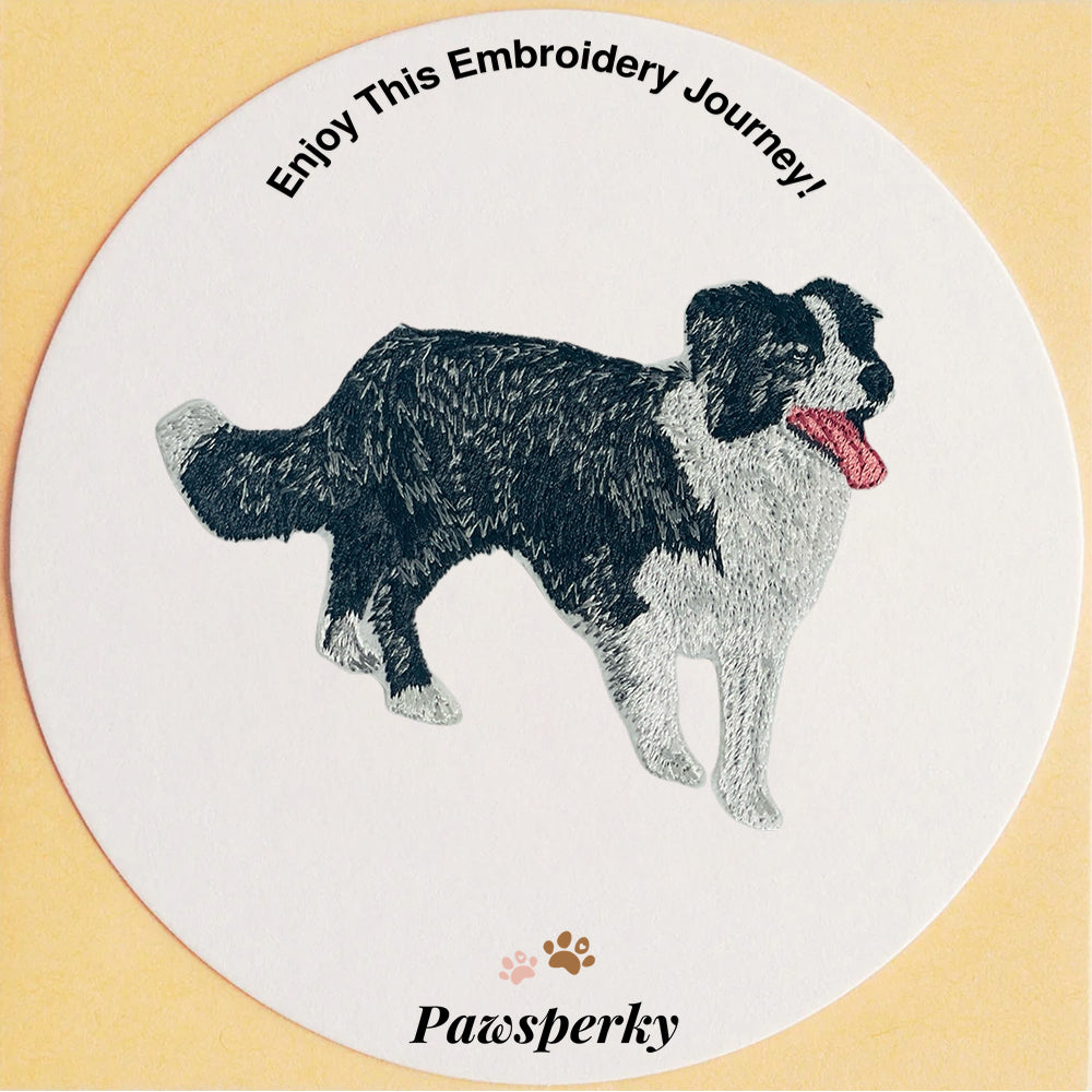 Border Collie Embroidered Sticker Patch