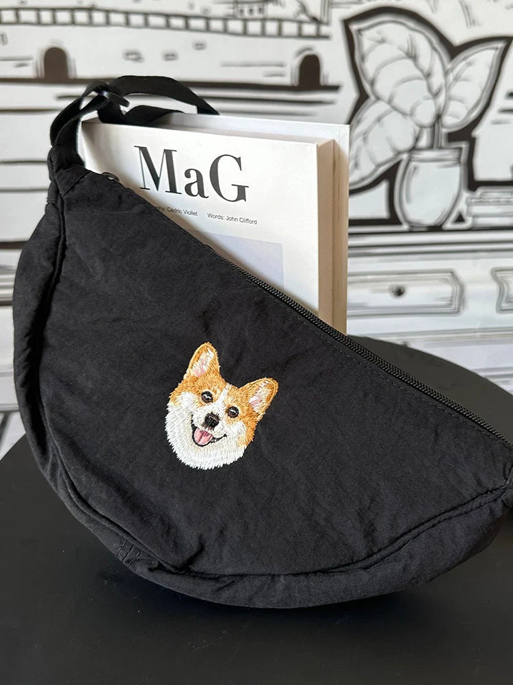 Custom Pet Embroidered Cotton Dumpling Bag