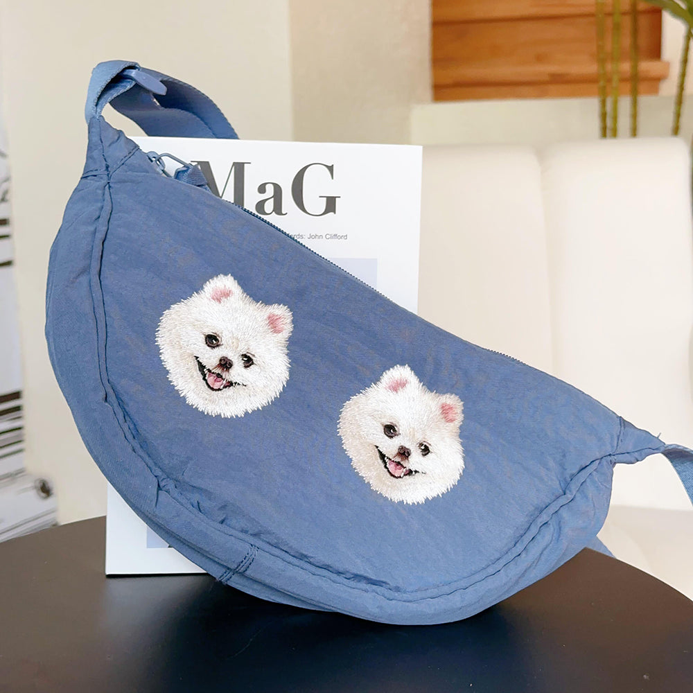 Custom Pet Embroidered Cotton Dumpling Bag