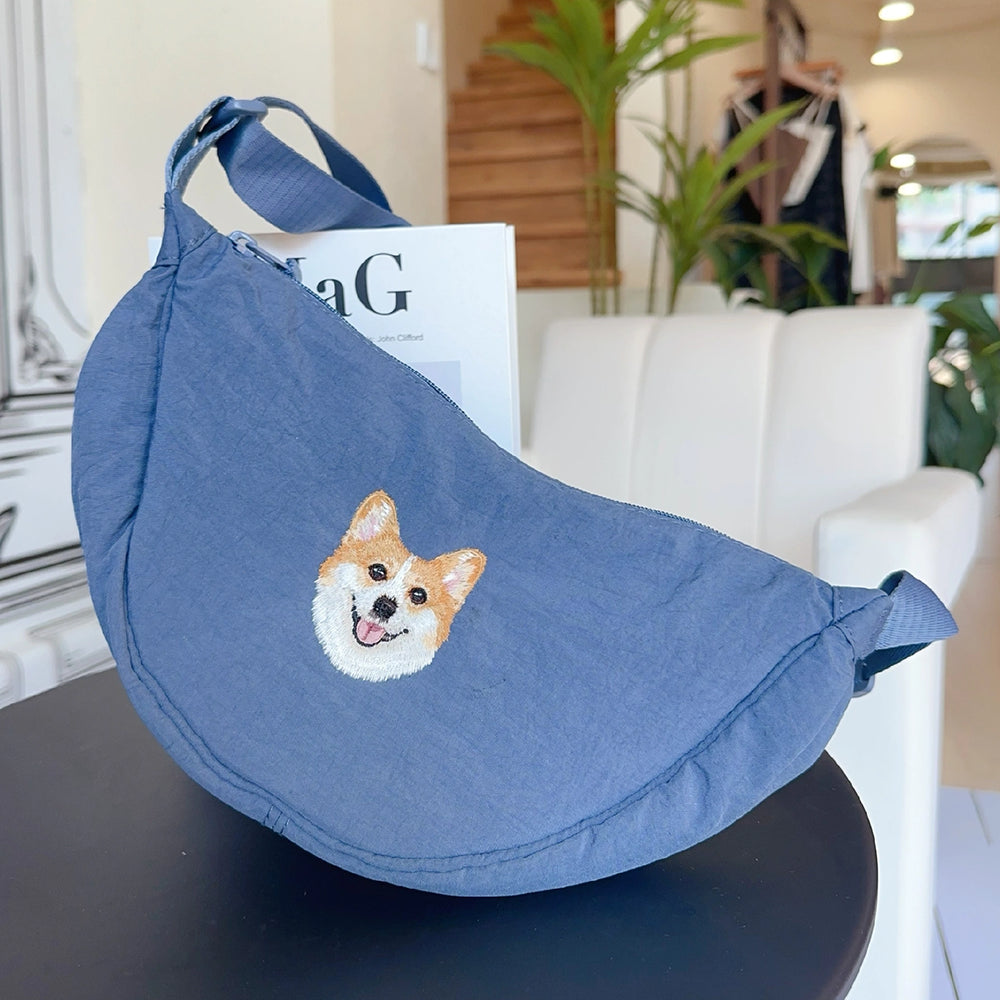 Custom Pet Embroidered Cotton Dumpling Bag