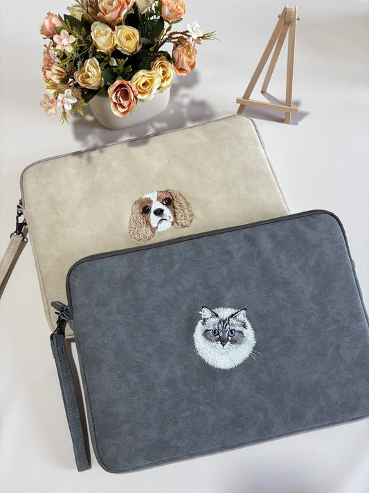 Custom Pet Embroidery Laptop Sleeve