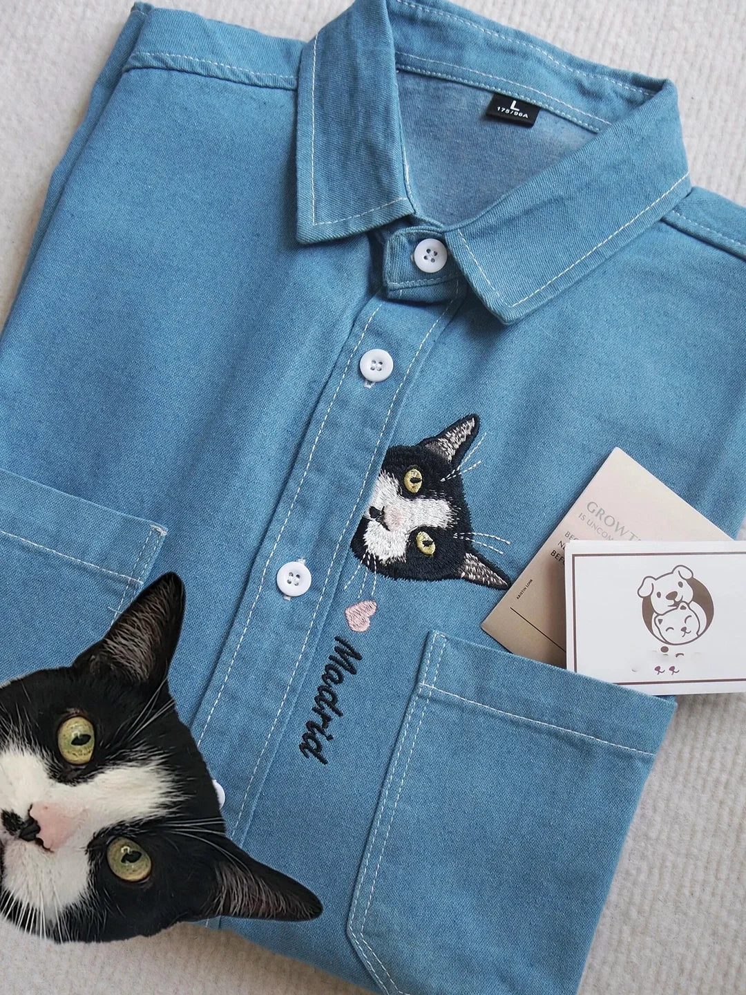 Custom Pet Portrait Embroidery Shirt