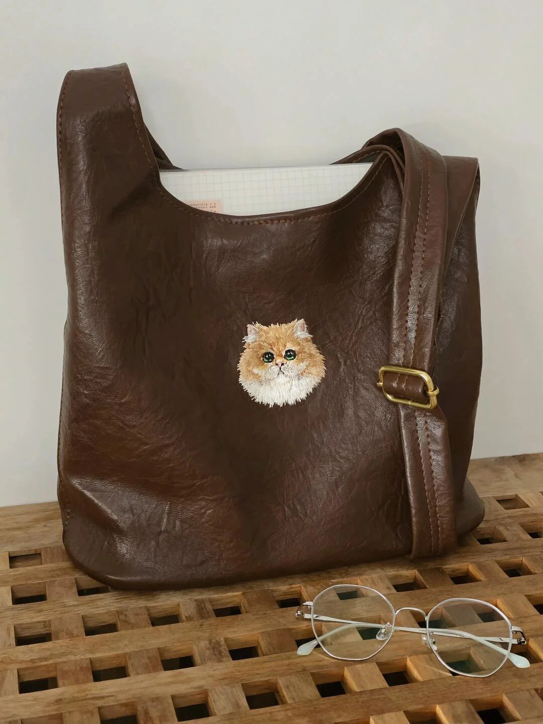 Custom Pet Embroidery Shoulder Bag with Inner Pouch