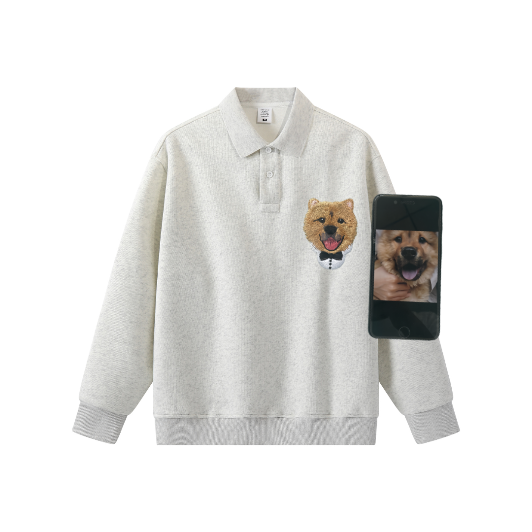 Custom Pet Portrait Embroidered POLO Shirt