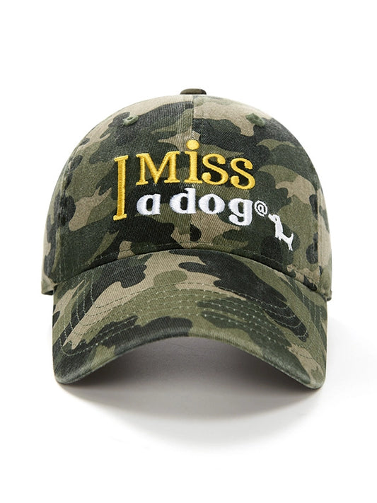 “I Miss a Dog” Embroidered Baseball Cap