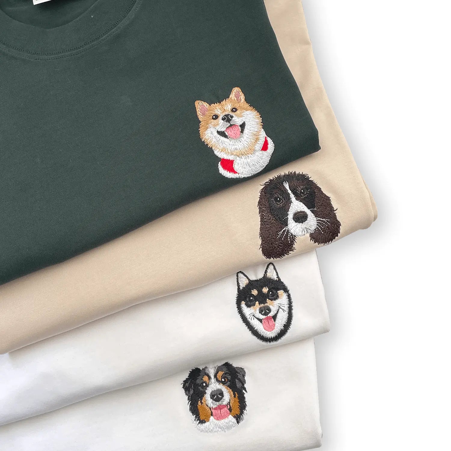 Custom Pet Portrait Embroidered T-shirt