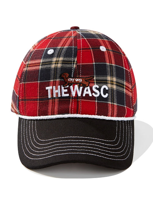 Retro Plaid Dachshund Embroidered Baseball Cap