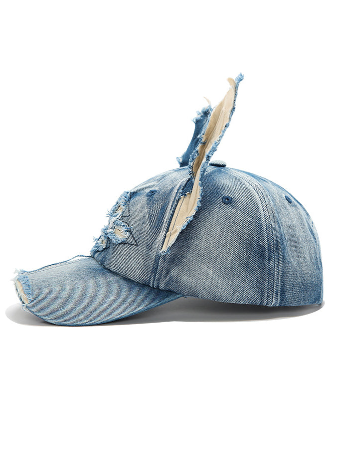 Vintage Doberman Ear Denim Baseball Cap