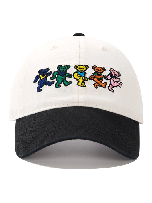Dancing Bear Embroidered Baseball Cap