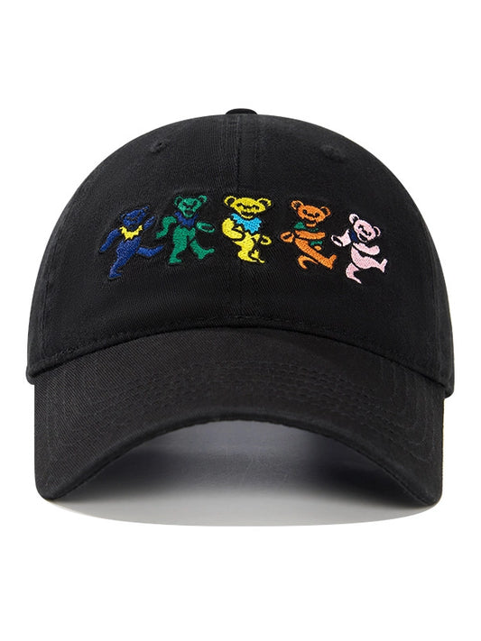 Dancing Bear Embroidered Baseball Cap