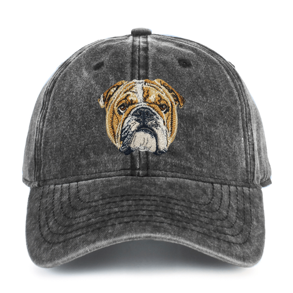 English Bulldog Embroidered Baseball Cap