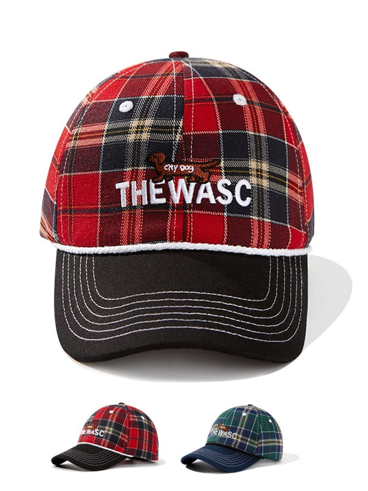 Retro Plaid Dachshund Embroidered Baseball Cap