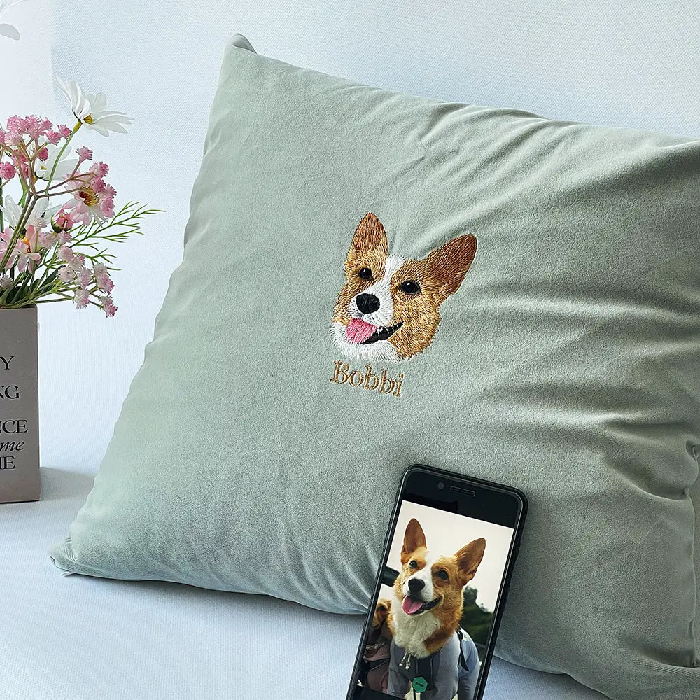 EMBROIDERED Custom Pet Pillow Case