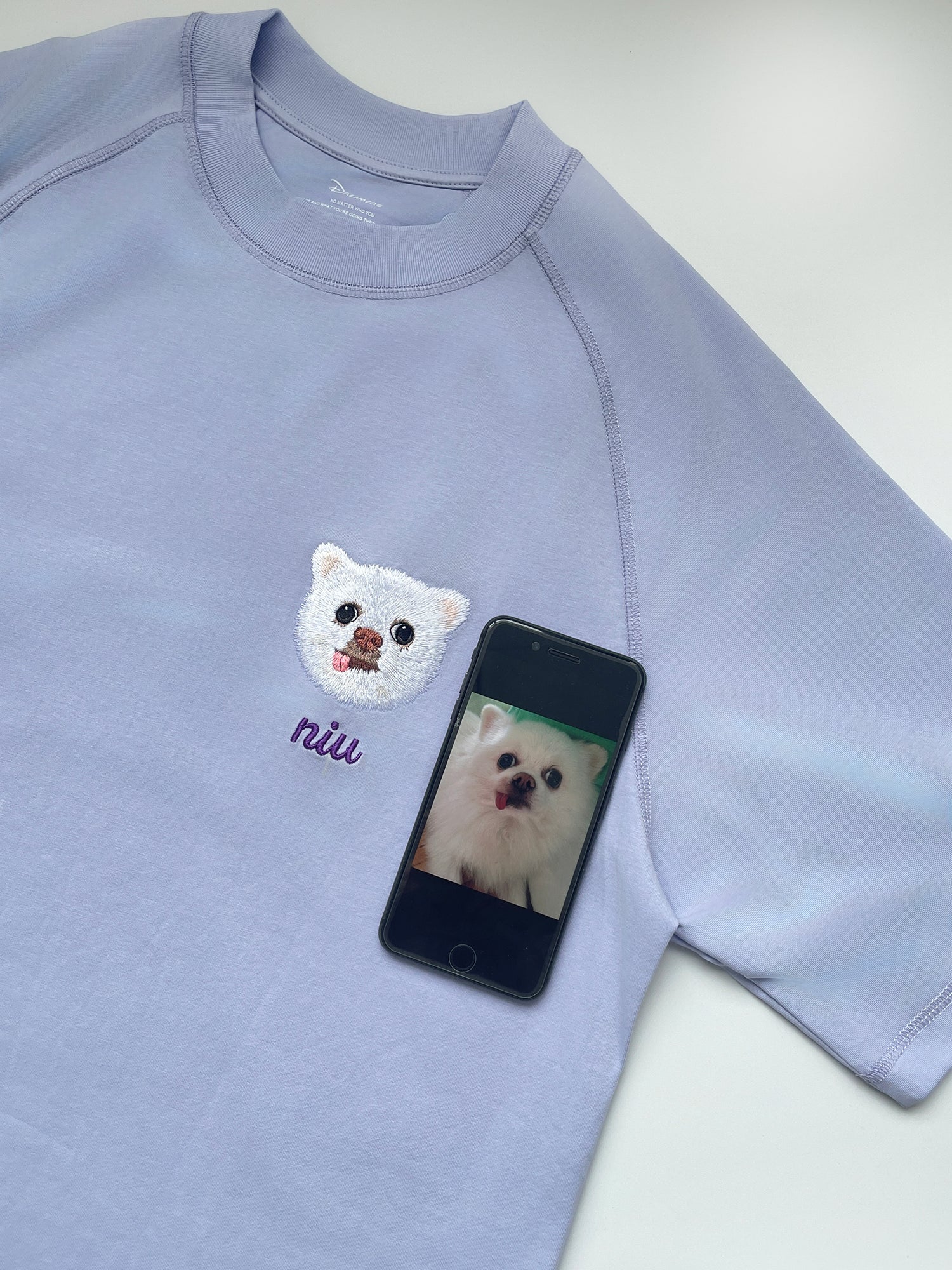Custom Pet Portrait Embroidered T-shirt