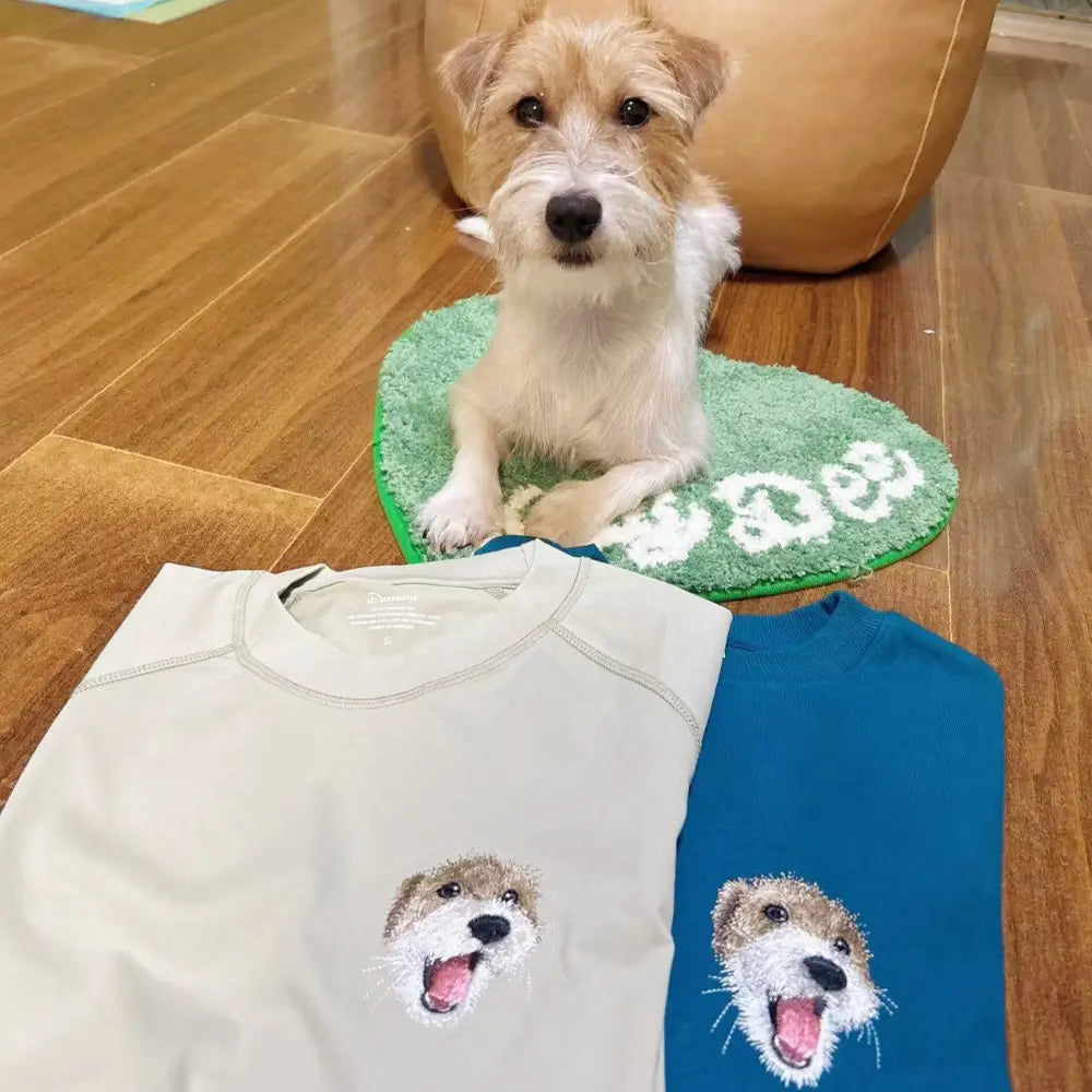 Custom Pet Portrait Embroidered T-shirt