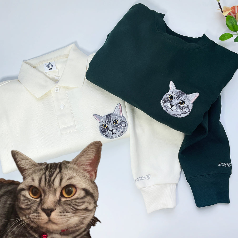 Custom Pet Portrait Embroidered POLO Shirt