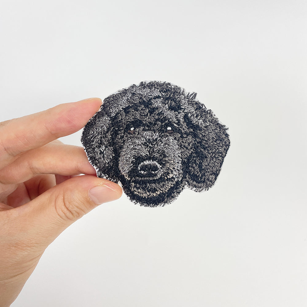 Toy Poodle (Black) Embroidered Sticker Patch