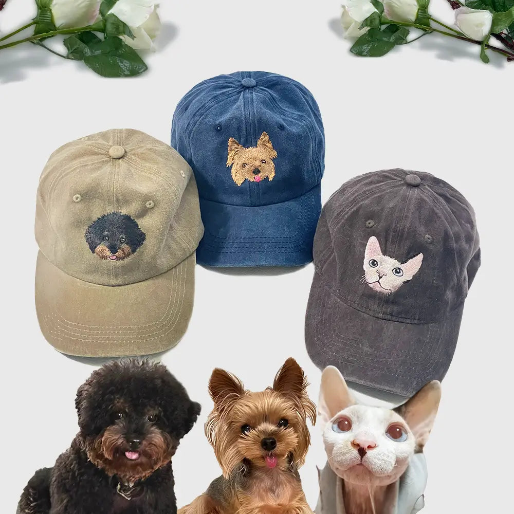 Custom Pet Embroidered Retro Hat