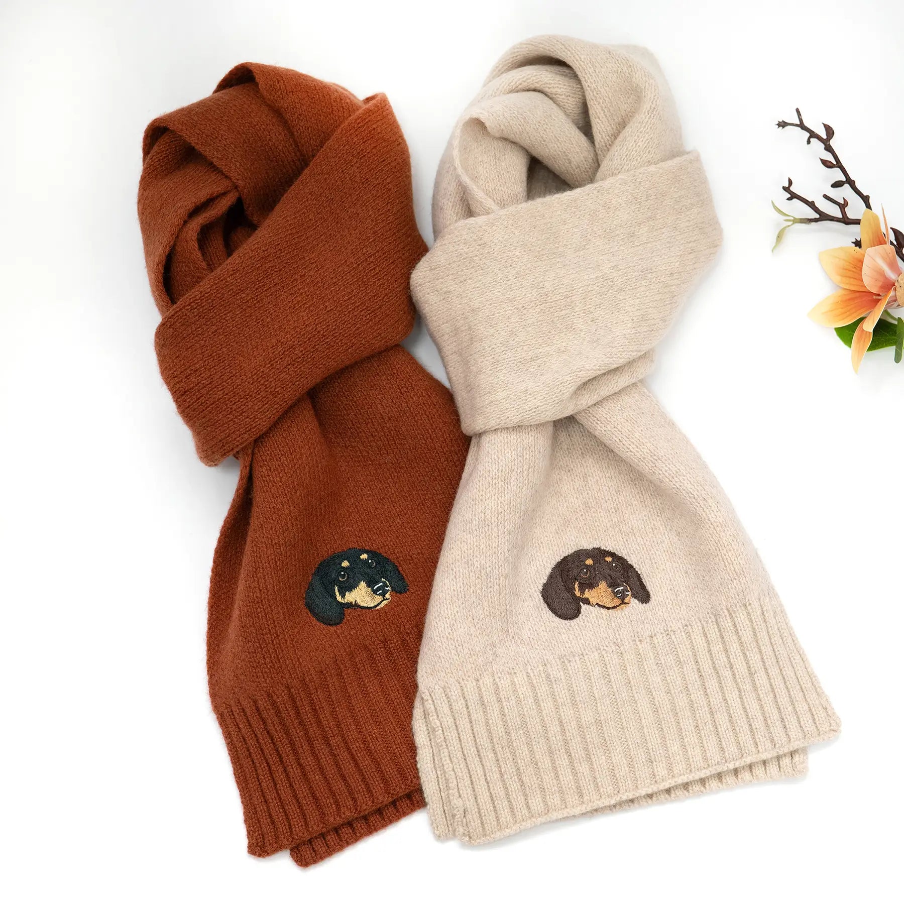 Merino Wool Dachshund Scarf