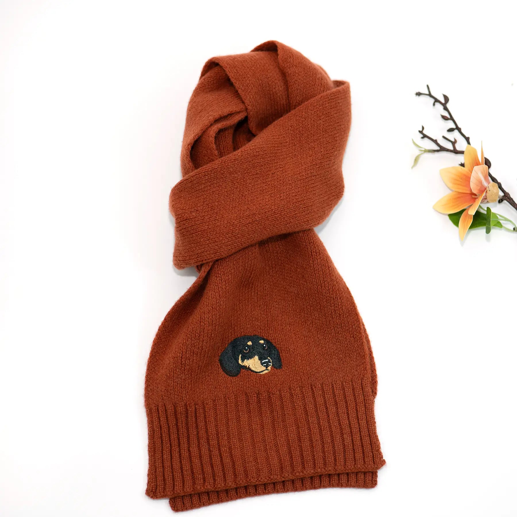 Merino Wool Dachshund Scarf