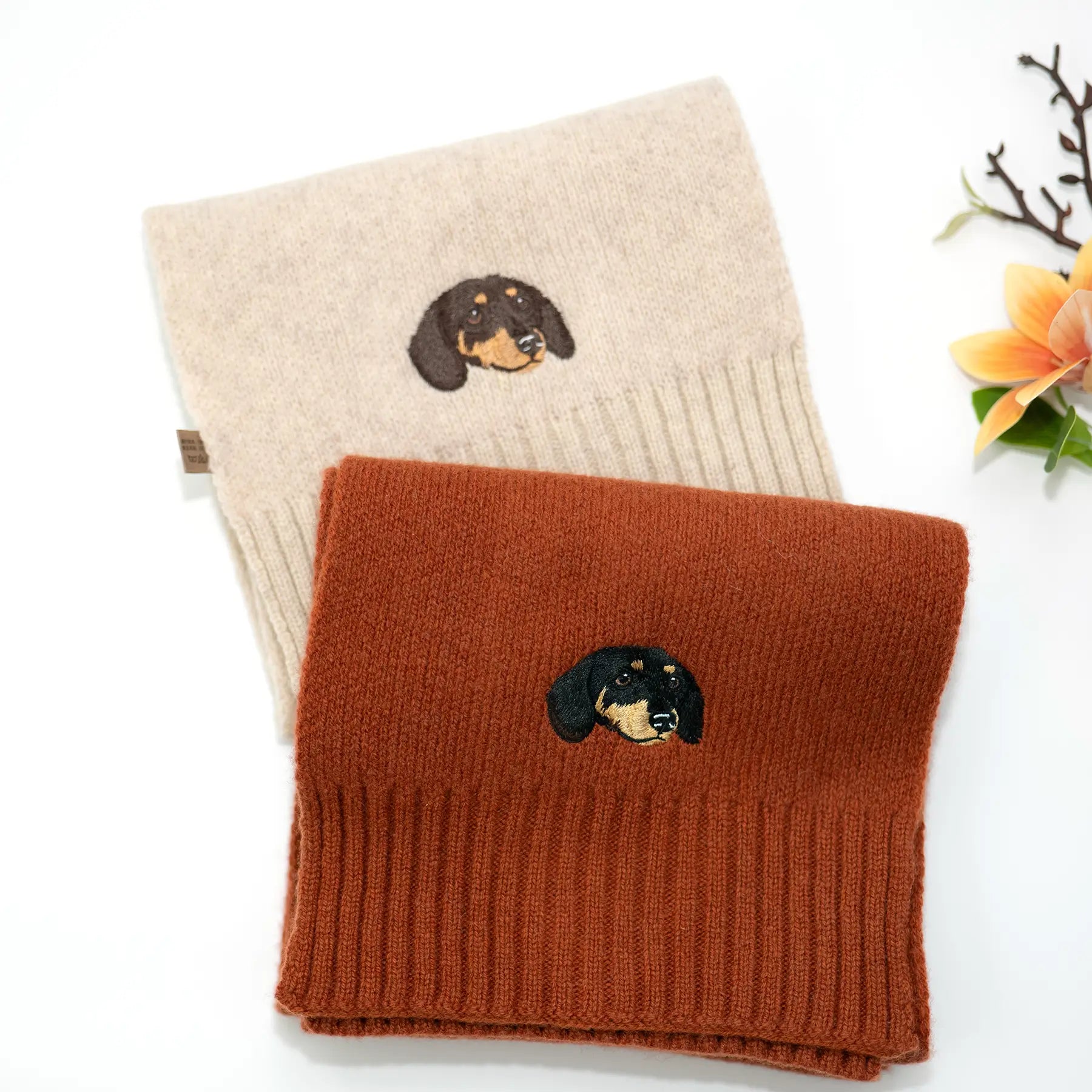 Merino Wool Dachshund Scarf