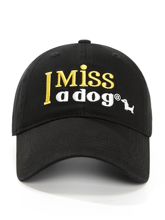 “I Miss a Dog” Embroidered Baseball Cap