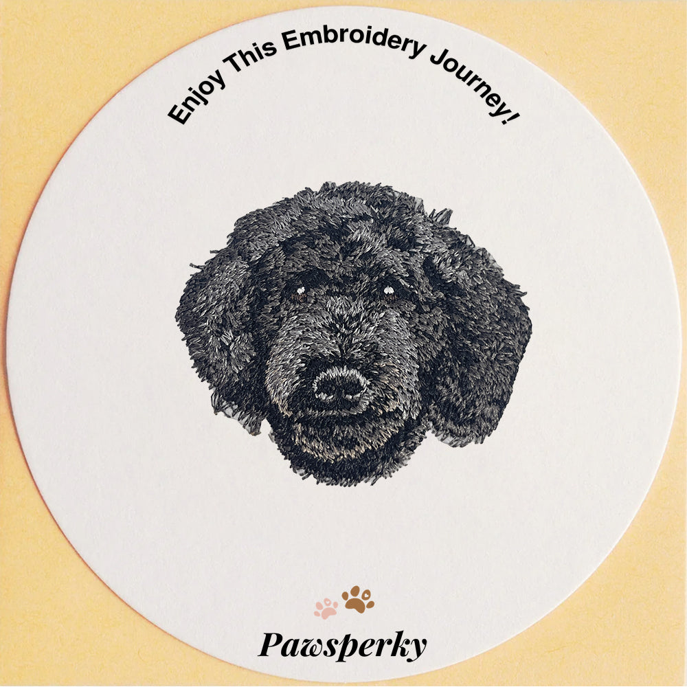 Toy Poodle (Black) Embroidered Sticker Patch