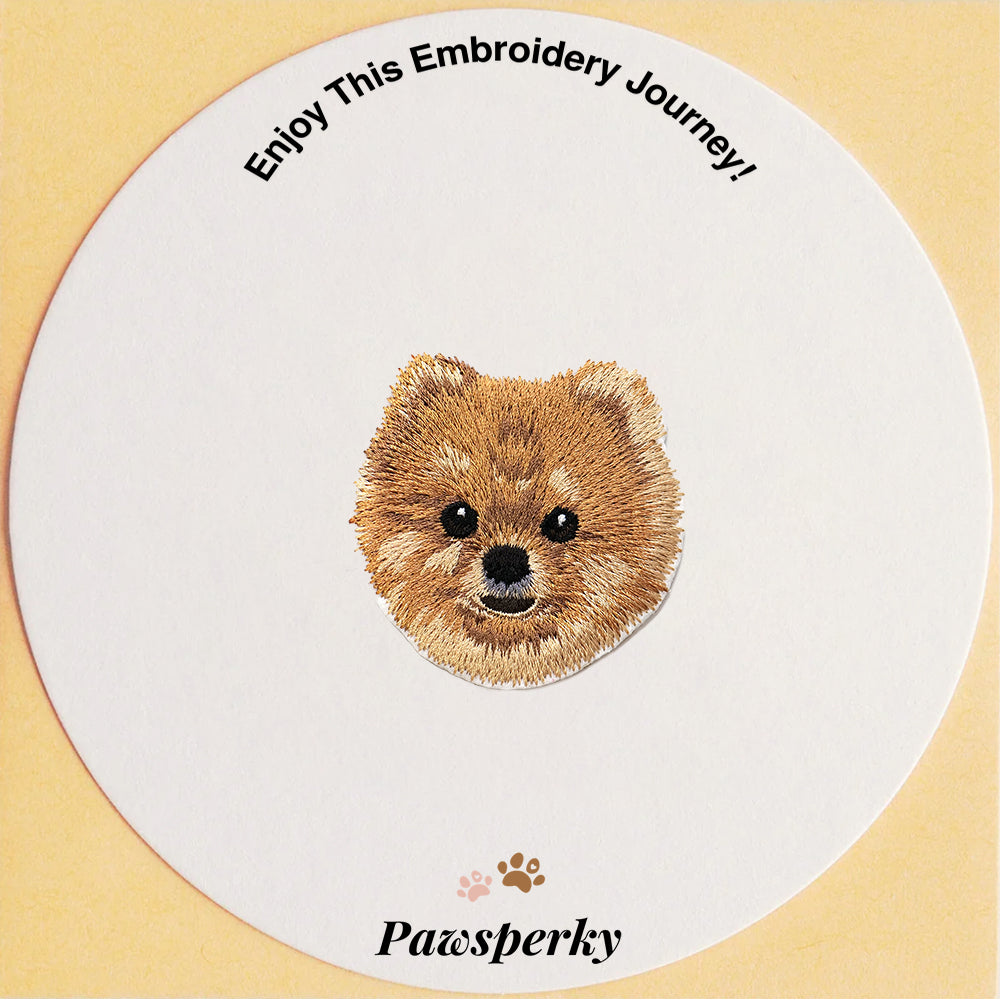 Pomeranian (Golden)) Embroidered Sticker Patch